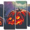 Scary Pumpkins 4 Panels Paint By Numbers