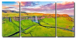 Seljalandsfoss Waterfall 3 Panels Paint By Numbers