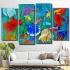 Siamese Fighting Fish 4 Panels Paint By Numbers