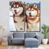 Siberian Huskies Square Panels Paint By Numbers