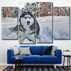 Siberian Husky Dog 4 Panels Paint By Numbers