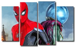 Spiderman Far From Home 4 Panels Paint By Numbers