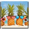 Stylish Pineapples 3 Panels Paint By Numbers