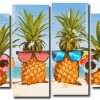 Stylish Pineapples 4 Panels Paint By Numbers