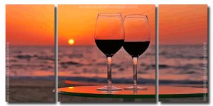 Sunset Cups 3 Panels Paint By Numbers