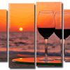 Sunset Cups 4 Panels Paint By Numbers