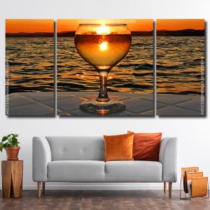 Sunset Glass 3 Panels Paint By Numbers