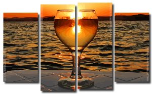 Sunset Glass 4 Panels Paint By Numbers