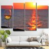 Sunset Glass Art 4 Panels Paint By Numbers