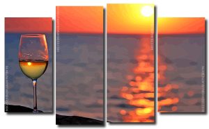 Sunset Glass Art 4 Panels Paint By Numbers