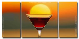 Sunset Glass Cup 3 Panels Paint By Numbers