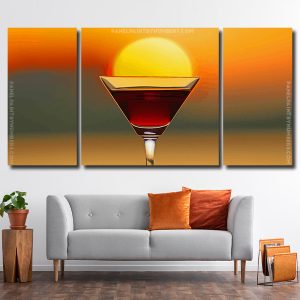 Sunset Glass Cup 3 Panels Paint By Numbers