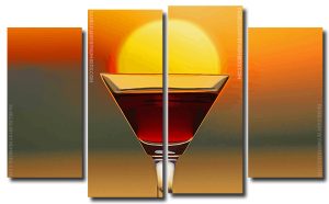 Sunset Glass Cup 4 Panels Paint By Numbers