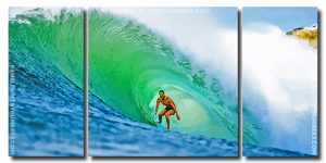 Surfing Teal Sea 3 Panels Paint By Numbers