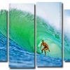 Surfing Teal Sea 4 Panels Paint By Numbers