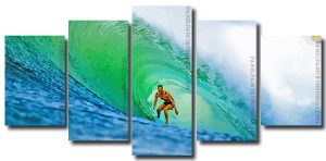 Surfing Teal Sea 5 Panels Paint By Numbers