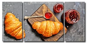 Tasty Croissant 3 Panels Paint By Numbers