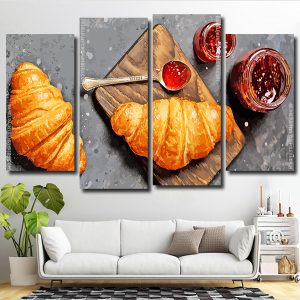 Tasty Croissant 4 Panels Paint By Numbers