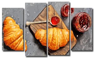 Tasty Croissant 4 Panels Paint By Numbers