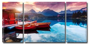 Tatras Lake And Mountains 3 Panels Paint By Numbers