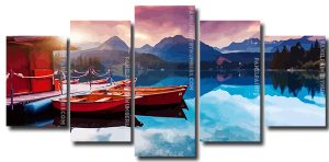 Tatras Lake And Mountains 5 Panels Paint By Numbers