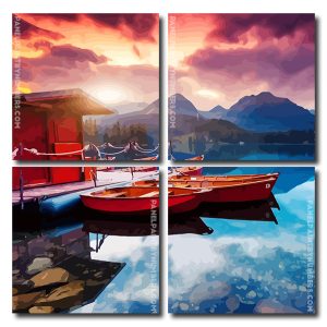 Tatras Lake And Mountains Square Panels Paint By Numbers