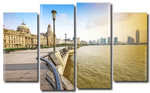 The Bund Shanghai City 4 Panels Paint By Numbers