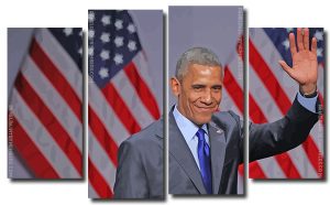 The President Barack Hussein Obama 4 Panels Paint By Numbers 