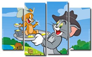 Tom and Jerry Animation 4 Panels Paint By Numbers