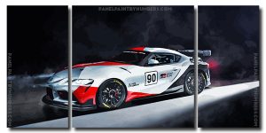 Toyota GR Supra GT4 Race Car 3 Panels Paint By Numbers