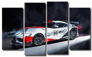 Toyota GR Supra GT4 Race Car 4 Panels Paint By Numbers