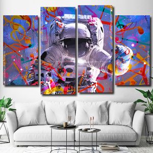 Trippy Astronaut Man 4 Panels Paint By Numbers