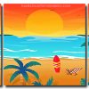 Tropical Sunset Beach Landscape 3 Panels Paint By Numbers