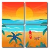 Tropical Sunset Beach Landscape Square Panels Paint By Numbers