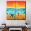 Tropical Sunset Beach Landscape Square Panels Paint By Numbers