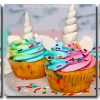 Unicorn Cupcakes 3 Panels Paint By Numbers