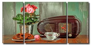 Vintage Coffee And Radio 3 Panels Paint By Numbers