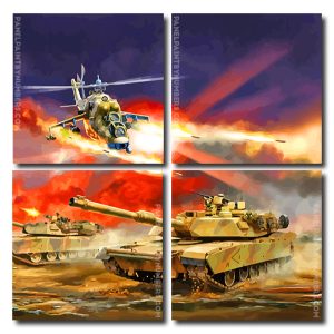 War Scene Square Panels Paint By Numbers