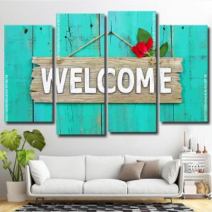 Welcome Decoration 4 Panels Paint By Numbers