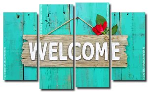 Welcome Decoration 4 Panels Paint By Numbers