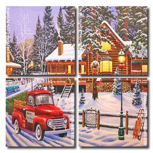 Winter Christmas Square Panels Paint By Numbers