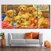 Adorable Puppies 3 Panels Paint By Numbers