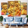 Adorable Puppies 4 Panels Paint By Numbers