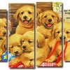 Adorable Puppies 4 Panels Paint By Numbers