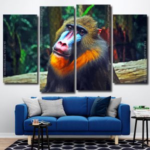 Aesthetic Mandrill 4 Panels Paint By Numbers