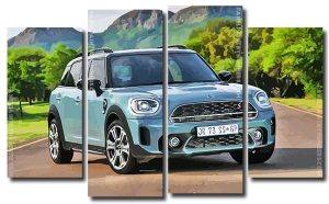 Aesthetic Minicooper Car 4 Panels Paint By Numbers