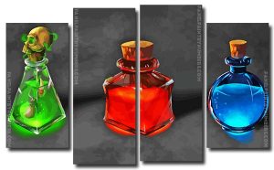 Aesthetic Potions 4 Panels Paint By Numbers