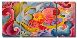 Aesthetic Abstract Art 3 Panels Paint By Numbers