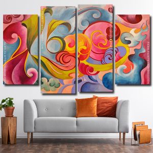 Aesthetic Abstract Art 4 Panels Paint By Numbers