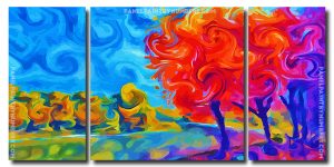 Aesthetic Abstract Landscape 3 Panels Paint By Numbers